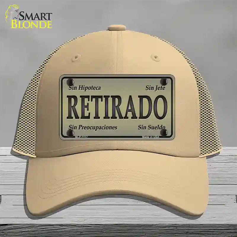 Retirado Novelty License Plate Hat Mesh / Khaki