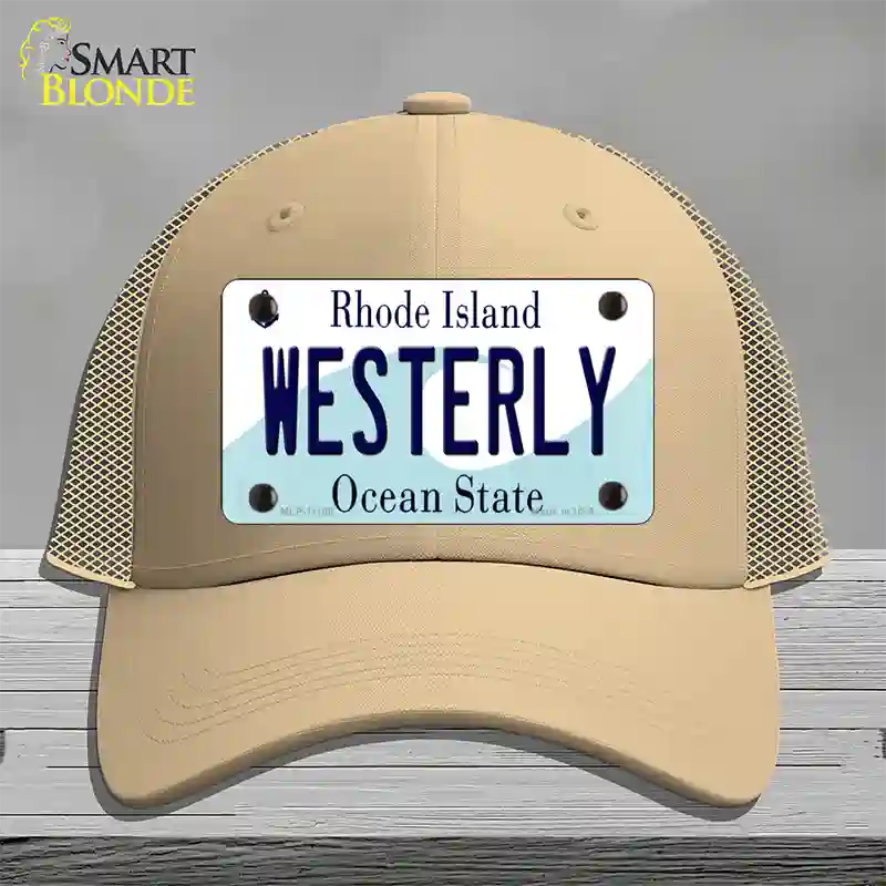 Westerly Rhode Island State Novelty License Plate Hat Mesh / Khaki