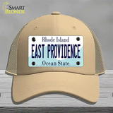 East Providence Rhode Island State Novelty License Plate Hat Mesh / Khaki