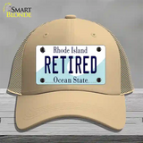 Retired Rhode Island State Novelty License Plate Hat Mesh / Khaki