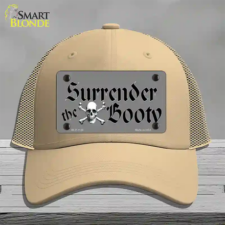 Surrender The Booty Novelty License Plate Hat Mesh / Khaki