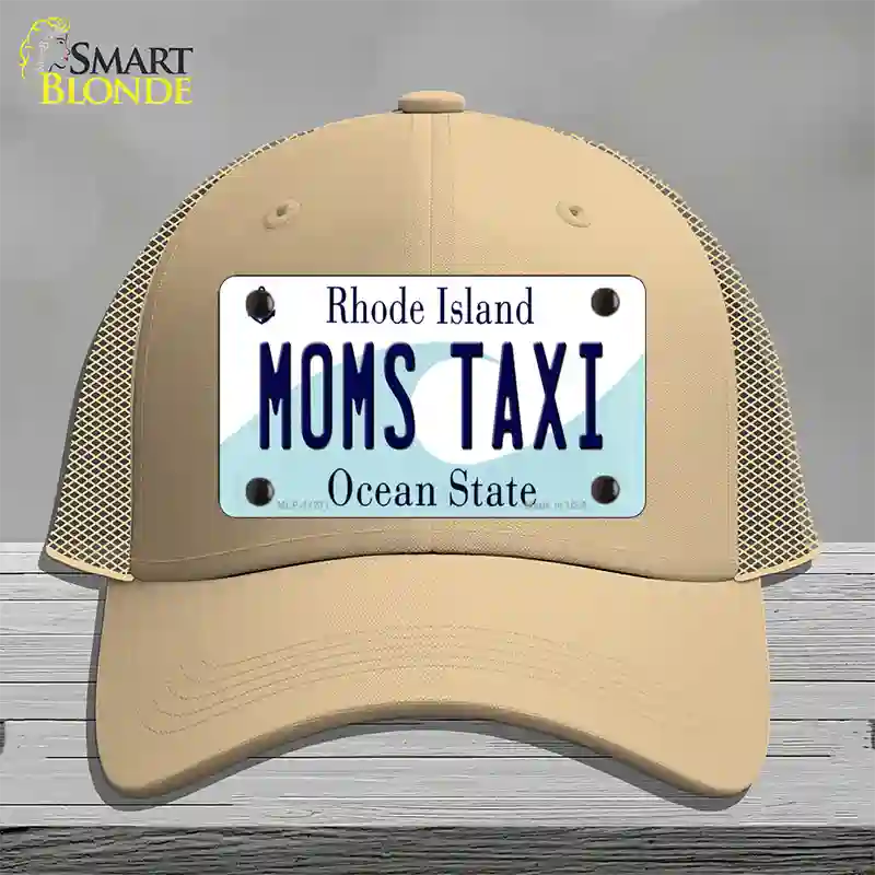 Moms Taxi Rhode Island State Novelty License Plate Hat Mesh / Khaki