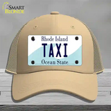 Taxi Rhode Island State Novelty License Plate Hat Mesh / Khaki