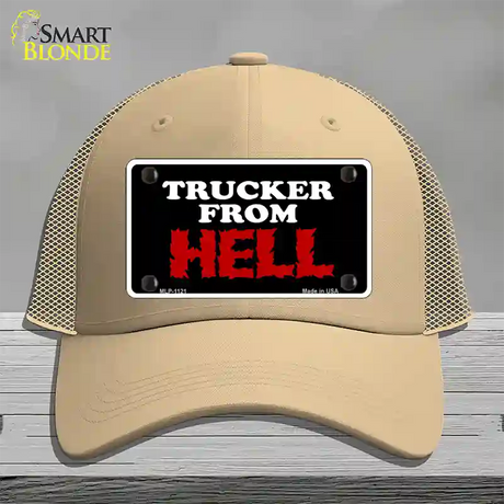 Mesh From Hell Novelty License Plate Hat Mesh / Khaki