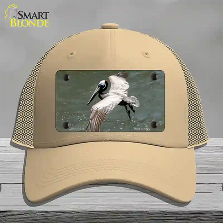 Pelican In Flight Novelty License Plate Hat Mesh / Khaki