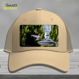 Hummingbird At Feeder Novelty License Plate Hat Mesh / Khaki