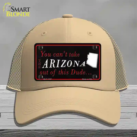 Arizona Dude Novelty License Plate Hat Mesh / Khaki