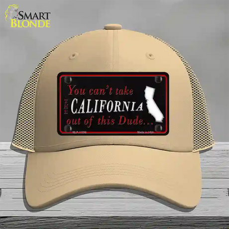 California Dude Novelty License Plate Hat Mesh / Khaki