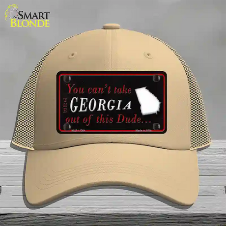 Georgia Dude Novelty License Plate Hat Mesh / Khaki