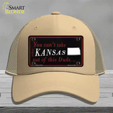 Kansas Dude Novelty License Plate Hat Mesh / Khaki