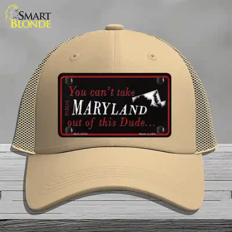 Maryland Dude Novelty License Plate Hat Mesh / Khaki