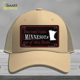 Minnesota Dude Novelty License Plate Hat Mesh / Khaki