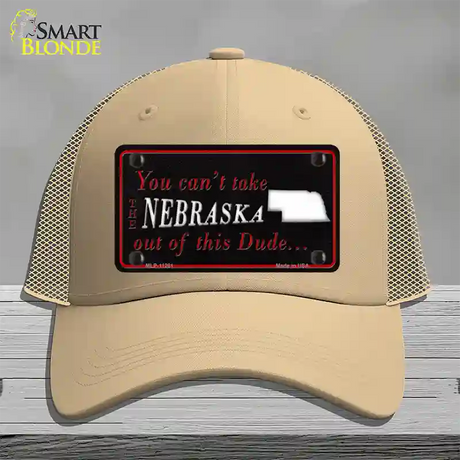 Nebraska Dude Novelty License Plate Hat Mesh / Khaki