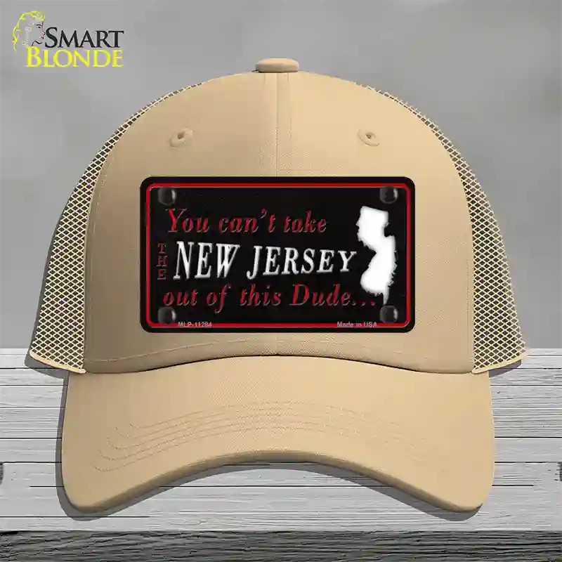 New Jersey Dude Novelty License Plate Hat Mesh / Khaki