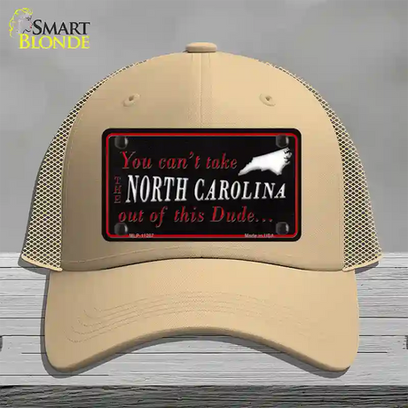 North Carolina Dude Novelty License Plate Hat Mesh / Khaki