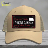 North Dakota Dude Novelty License Plate Hat Mesh / Khaki