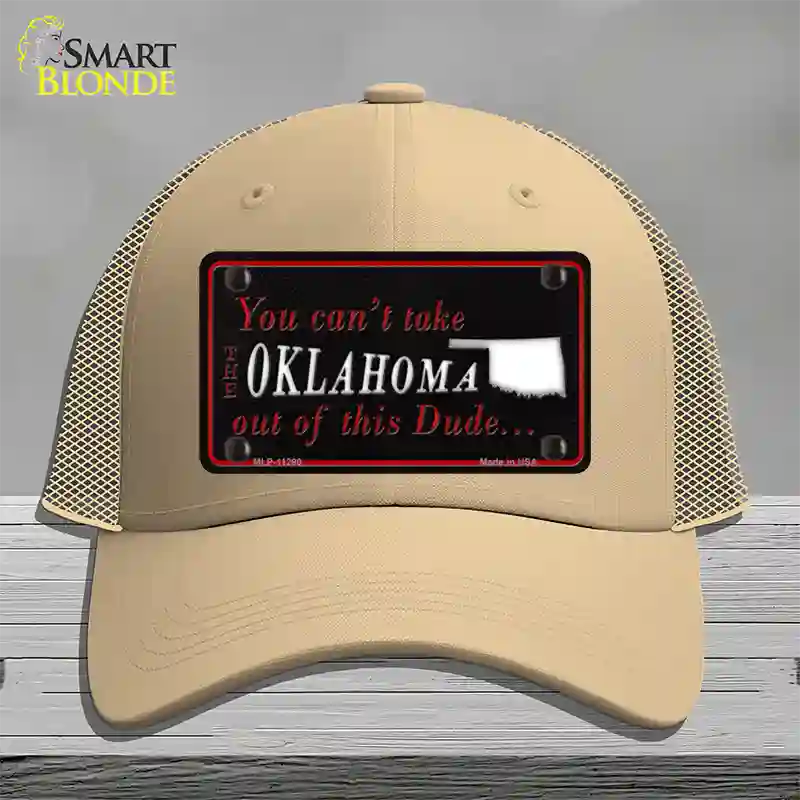 Oklahoma Dude Novelty License Plate Hat Mesh / Khaki