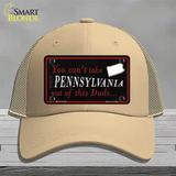 Pennsylvania Dude Novelty License Plate Hat Mesh / Khaki