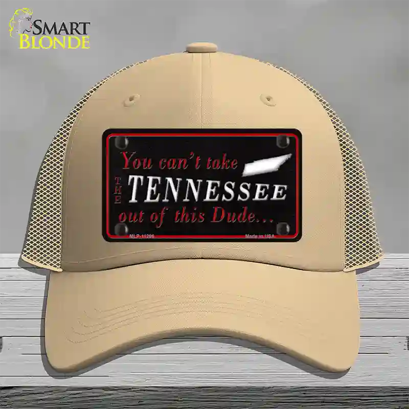 Tennessee Dude Novelty License Plate Hat Mesh / Khaki