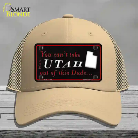 Utah Dude Novelty License Plate Hat Mesh / Khaki