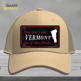 Vermont Dude Novelty License Plate Hat Mesh / Khaki