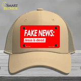 Fake News Jesus Is Dead Novelty License Plate Hat Mesh / Khaki