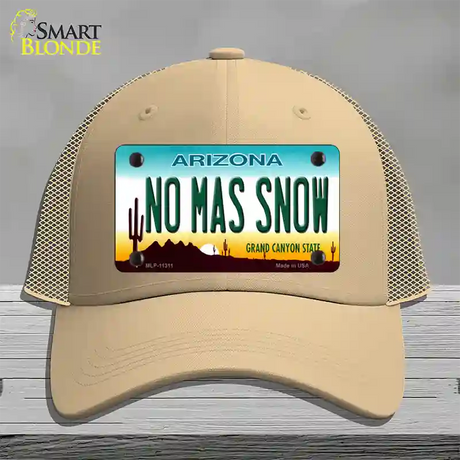 No Mas Snow Novelty License Plate Hat Mesh / Khaki