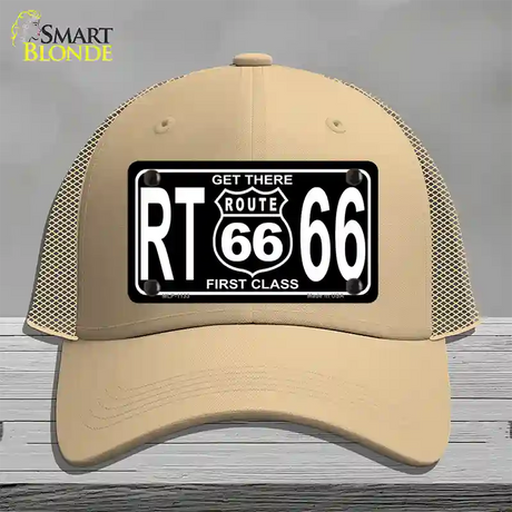 Get There 1st Class Novelty License Plate Hat Mesh / Khaki