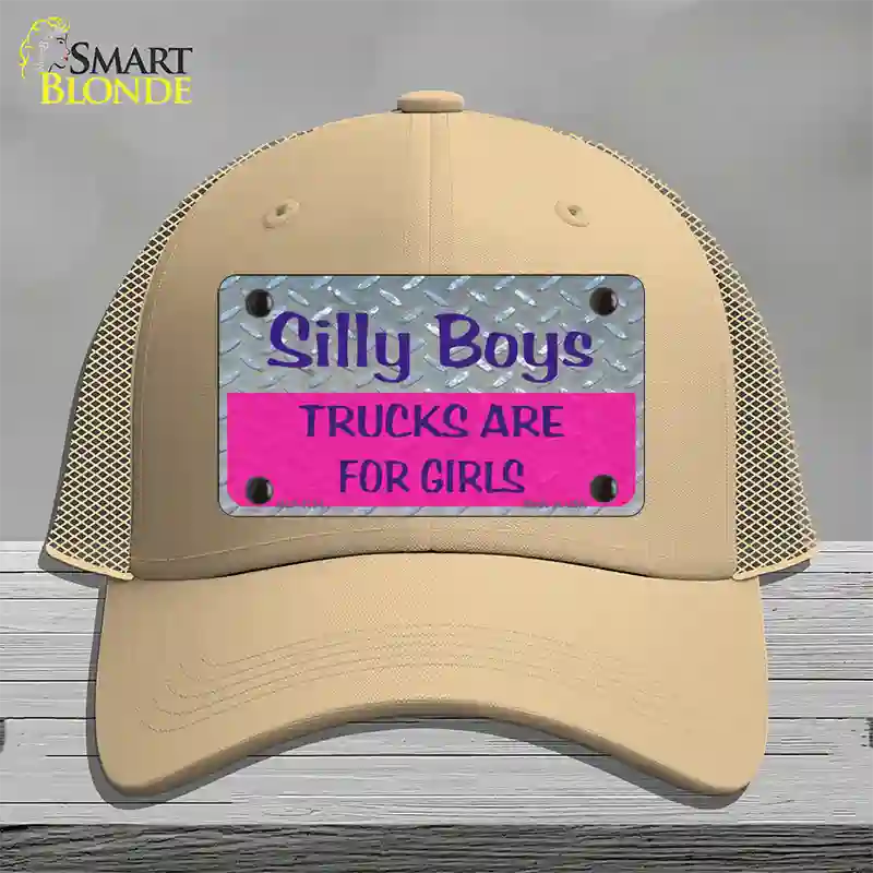 Silly Boys Novelty License Plate Hat Mesh / Khaki