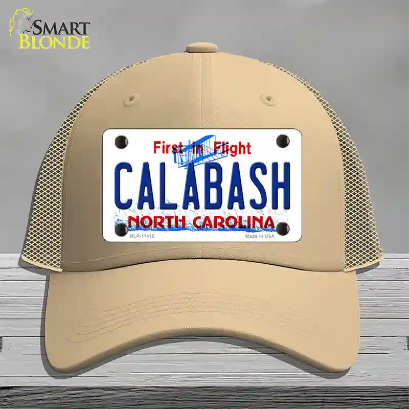 Calabash North Carolina Novelty License Plate Hat Mesh / Khaki