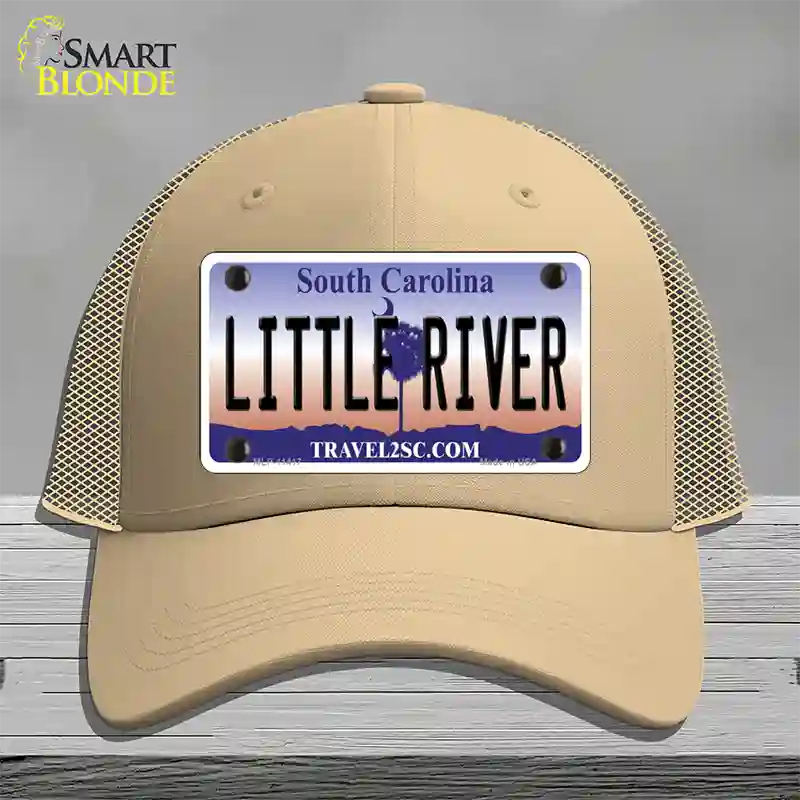 Little River South Carolina Novelty License Plate Hat Mesh / Khaki