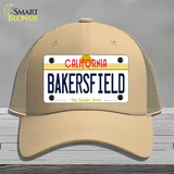 Bakersfield California Novelty License Plate Hat Mesh / Khaki