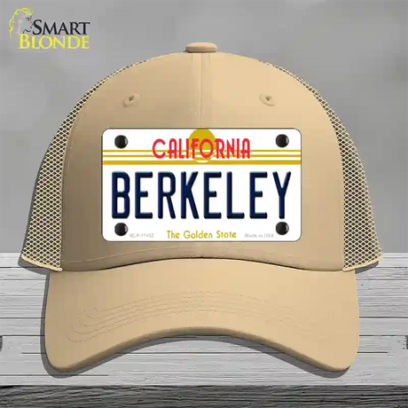 Berkeley California Novelty License Plate Hat Mesh / Khaki