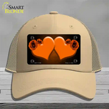 Hearts Over Roses In Orange Novelty License Plate Hat Mesh / Khaki