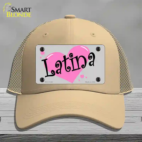 Latina Novelty License Plate Hat Mesh / Khaki