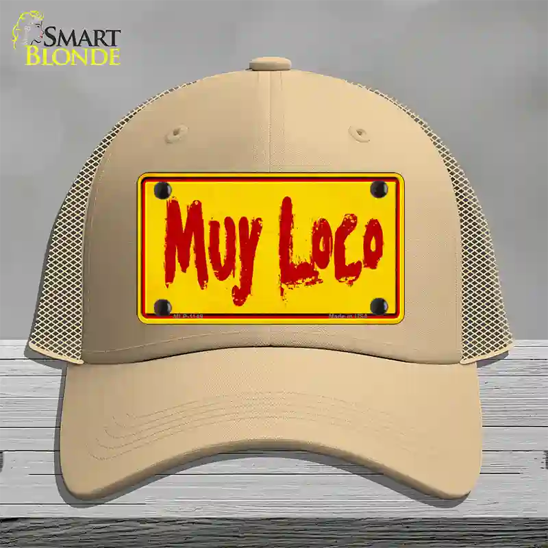 Muy Loco Novelty License Plate Hat Mesh / Khaki