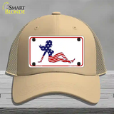 American Mud Flap Girl Novelty License Plate Hat Mesh / Khaki