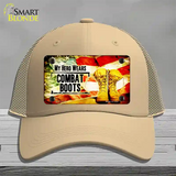 My Hero Wears Combat Boots Novelty License Plate Hat Mesh / Khaki