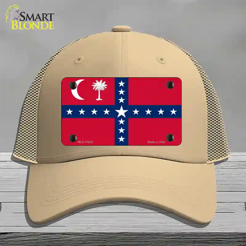 South Carolina Sovereignty Flag Novelty License Plate Hat Mesh / Khaki