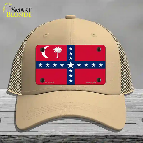 South Carolina Sovereignty Flag Novelty License Plate Hat Mesh / Khaki