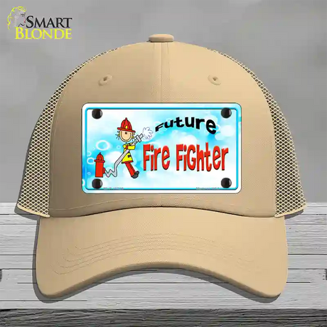 Future Fire Fighter Novelty License Plate Hat Mesh / Khaki