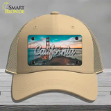 California Golden Gate Bridge State Novelty License Plate Hat Mesh / Khaki