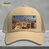 Georgia City Lights State Novelty License Plate Hat Mesh / Khaki