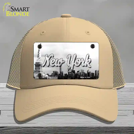 New York Statue of Liberty State Novelty License Plate Hat Mesh / Khaki