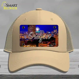 Oregon Firework City Lights State Novelty License Plate Hat Mesh / Khaki