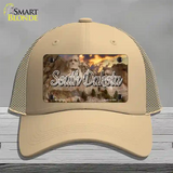 South Dakota Mt Rushmore State Novelty License Plate Hat Mesh / Khaki