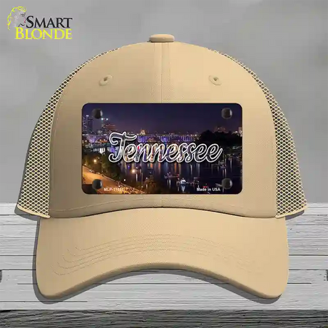 Tennessee Bridge Lights State Novelty License Plate Hat Mesh / Khaki