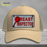 Breast Inspector Novelty License Plate Hat Mesh / Khaki