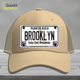 Brooklyn Puerto Rico Novelty License Plate Hat Mesh / Khaki