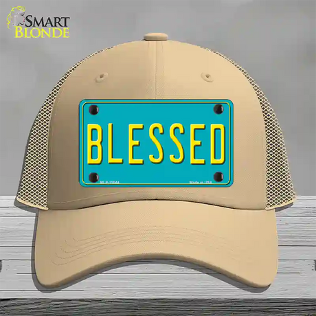 Blessed Novelty License Plate Hat Mesh / Khaki